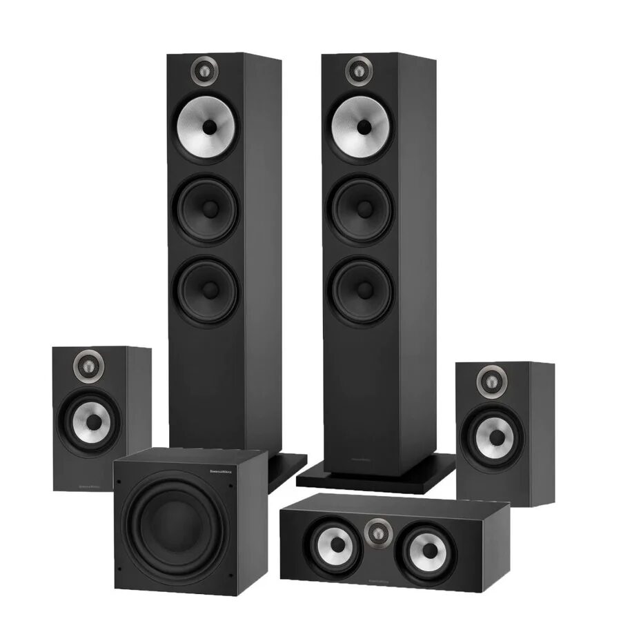 Bowers  Wilkins 600 Series Anniversary Edition 51 Channel Home Theatre Floor Standing Package with BW ASW610 Subwoofer Bundle Pack